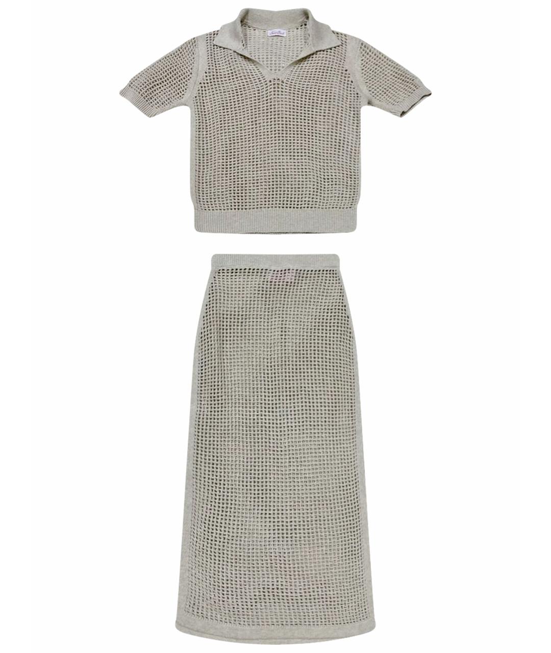 MC2 SAINT BARTH Бежевый костюм с юбками, фото 1