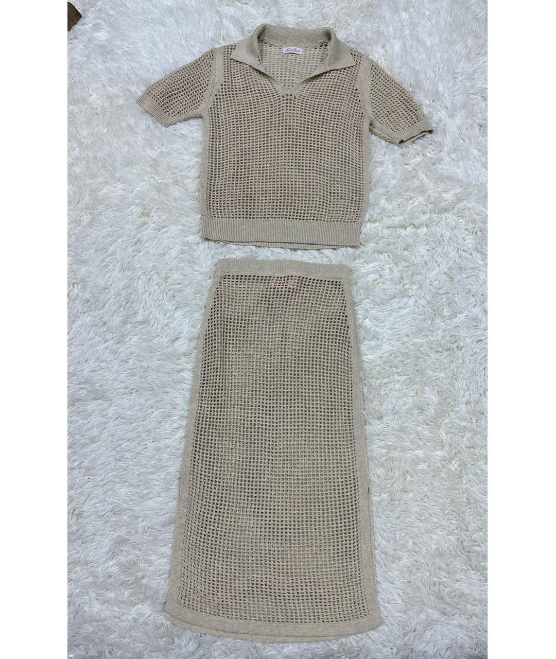 MC2 SAINT BARTH Бежевый костюм с юбками, фото 8