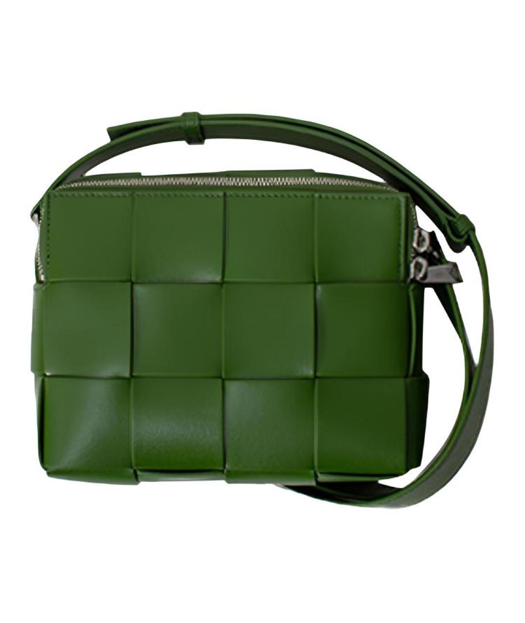 BOTTEGA VENETA Зеленая кожаная сумка на плечо, фото 1