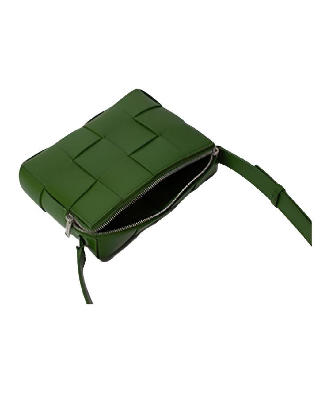 BOTTEGA VENETA Зеленая кожаная сумка на плечо, фото 4