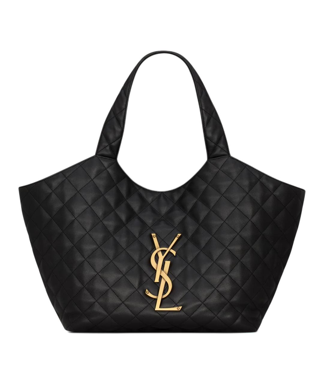 SAINT LAURENT Черная кожаная сумка через плечо, фото 1