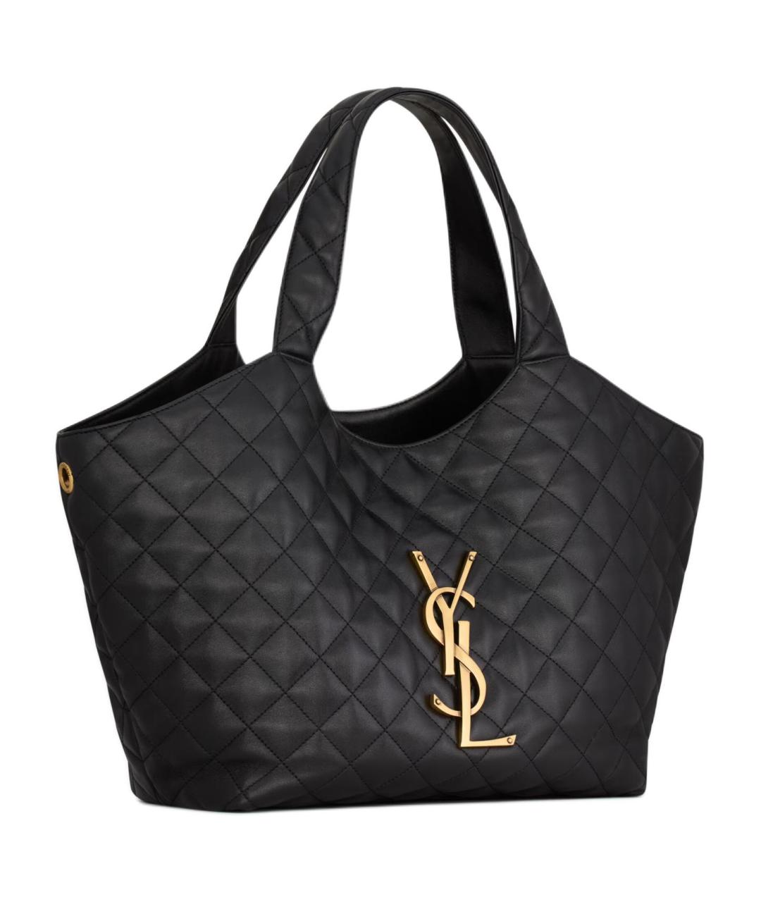 SAINT LAURENT Черная кожаная сумка через плечо, фото 4