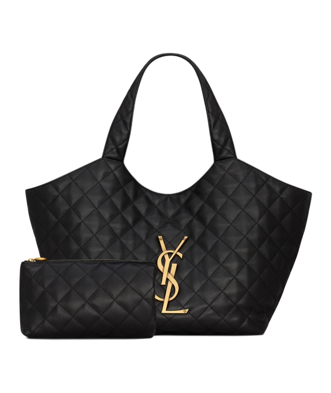 SAINT LAURENT Черная кожаная сумка через плечо, фото 3