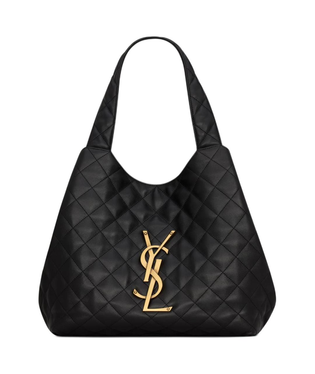 SAINT LAURENT Черная кожаная сумка через плечо, фото 2