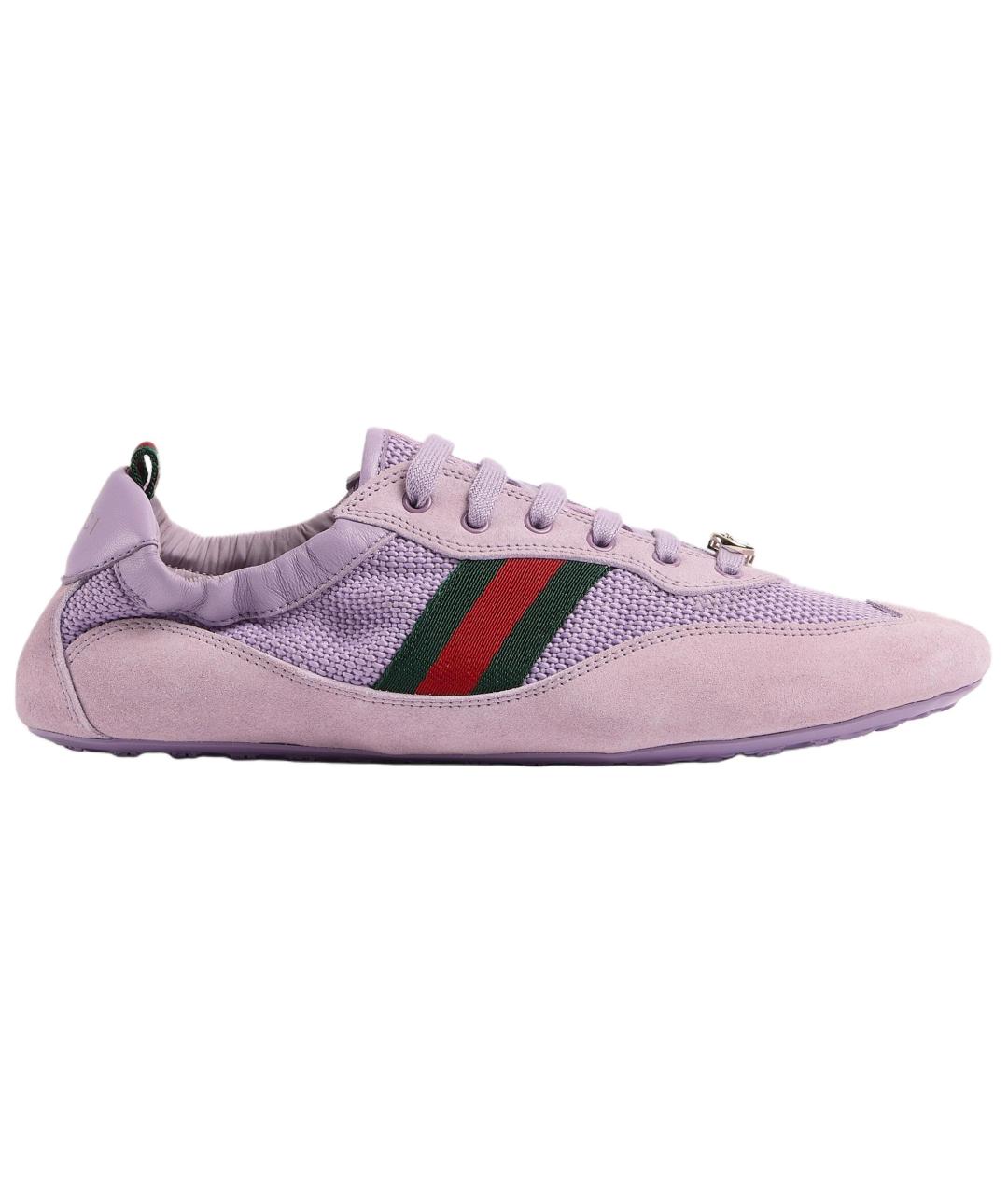 GUCCI Фиолетовые замшевые кроссовки, фото 1