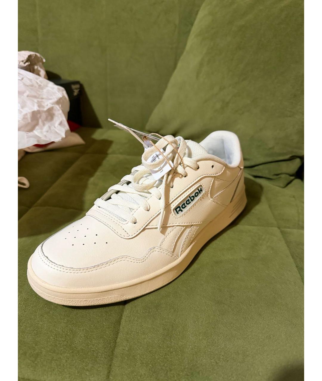 REEBOK Белые низкие кроссовки / кеды из искусственной кожи, фото 3