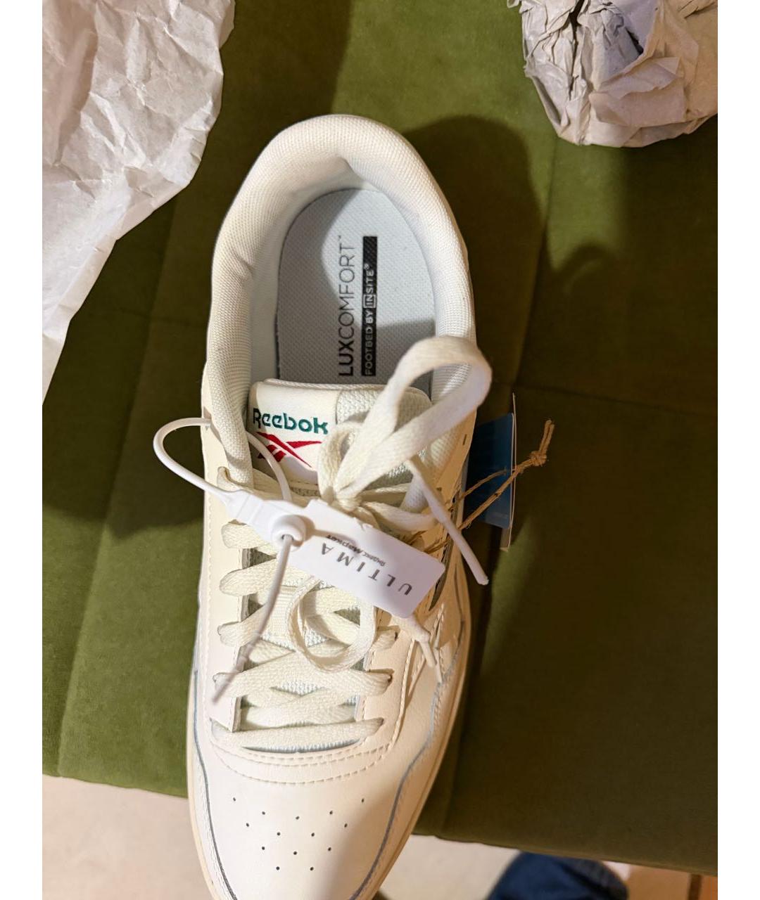 REEBOK Белые низкие кроссовки / кеды из искусственной кожи, фото 2