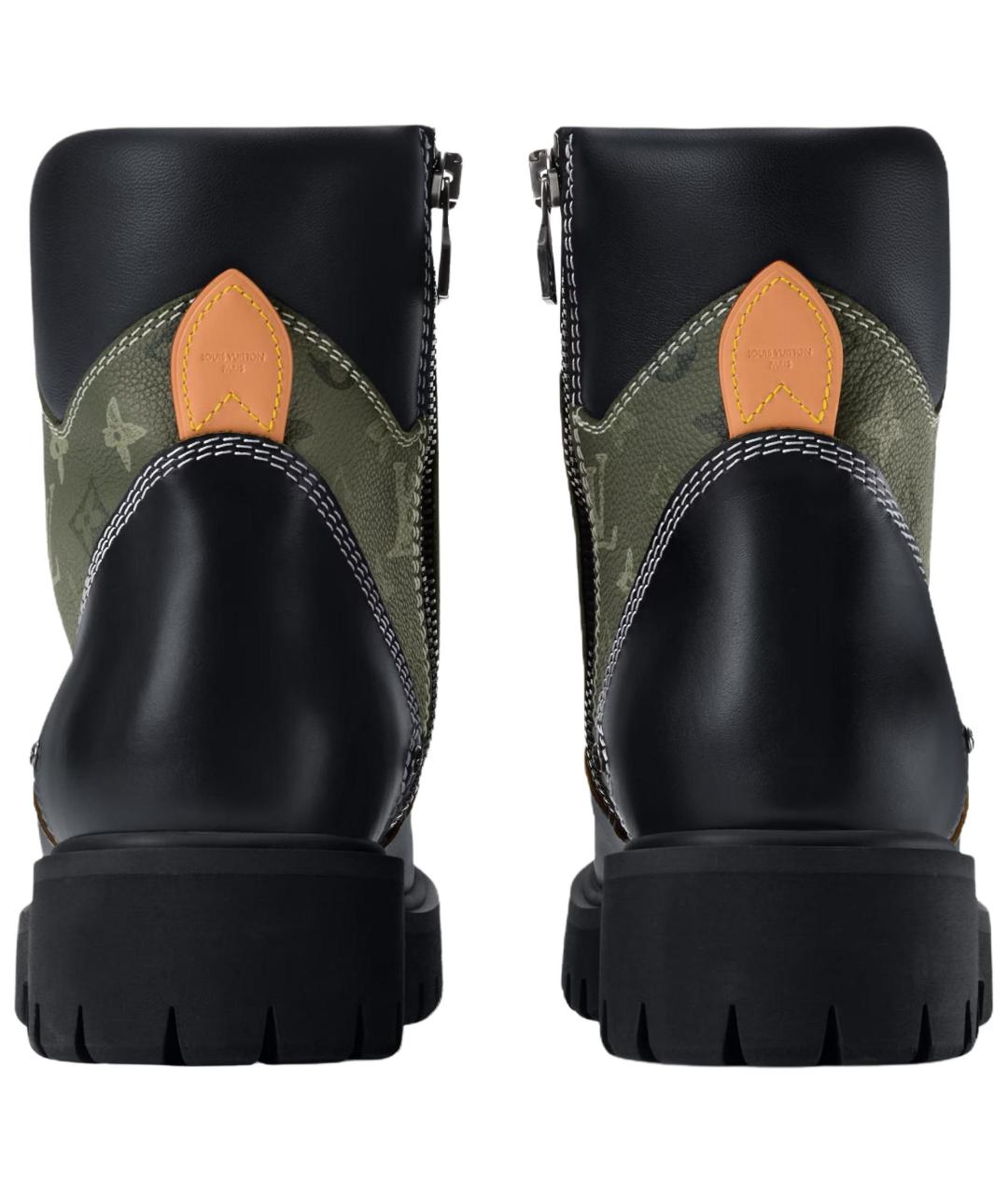 LOUIS VUITTON Хаки кожаные высокие ботинки, фото 5