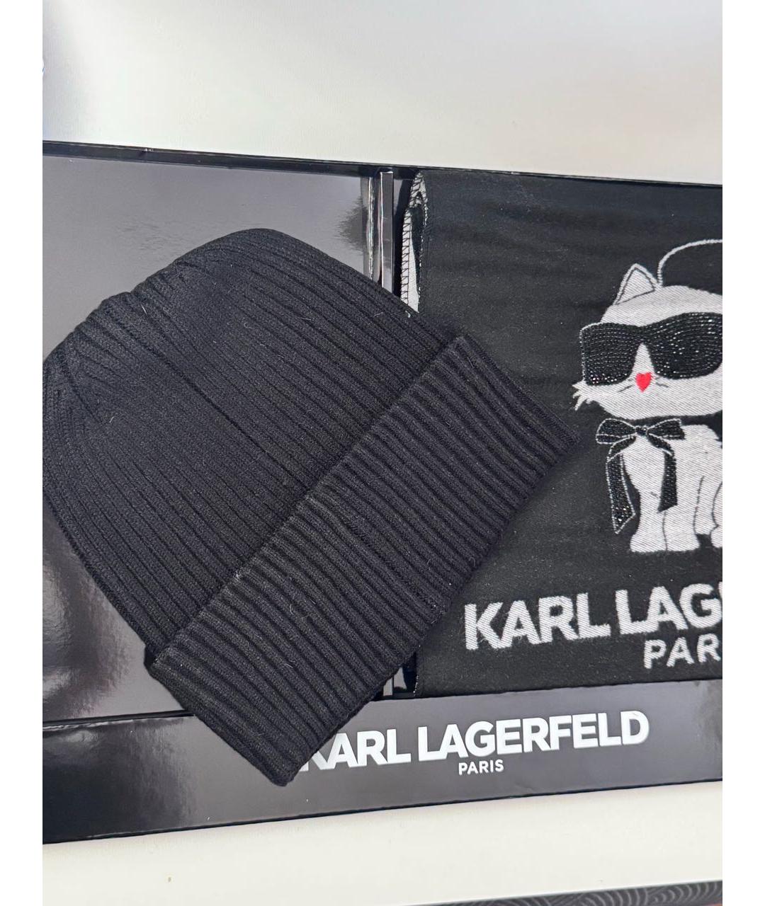 KARL LAGERFELD Черная шапка, фото 3