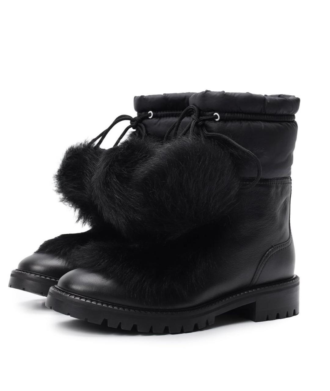 JIMMY CHOO Черные кожаные ботинки, фото 5