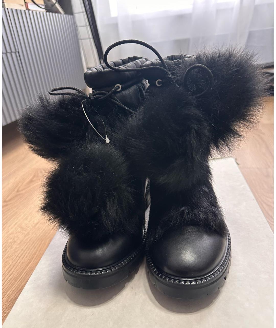 JIMMY CHOO Черные кожаные ботинки, фото 2