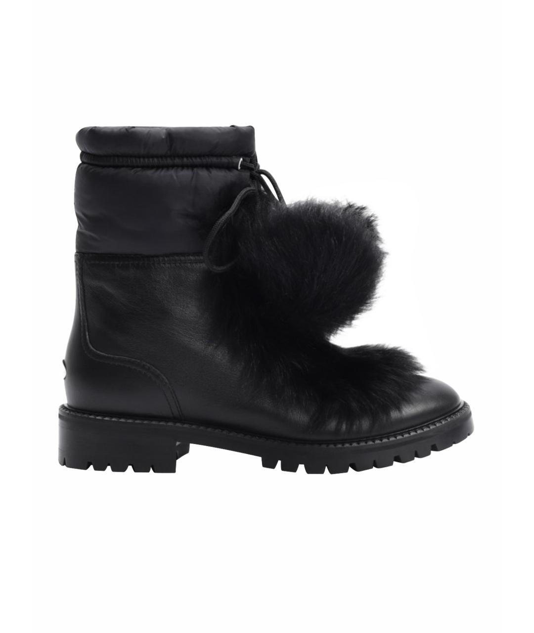 JIMMY CHOO Черные кожаные ботинки, фото 1