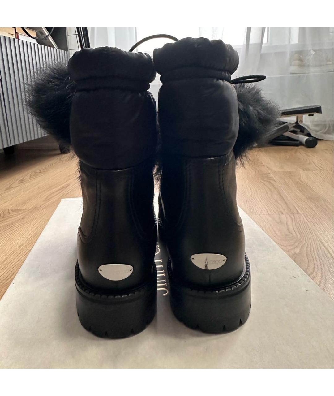 JIMMY CHOO Черные кожаные ботинки, фото 4