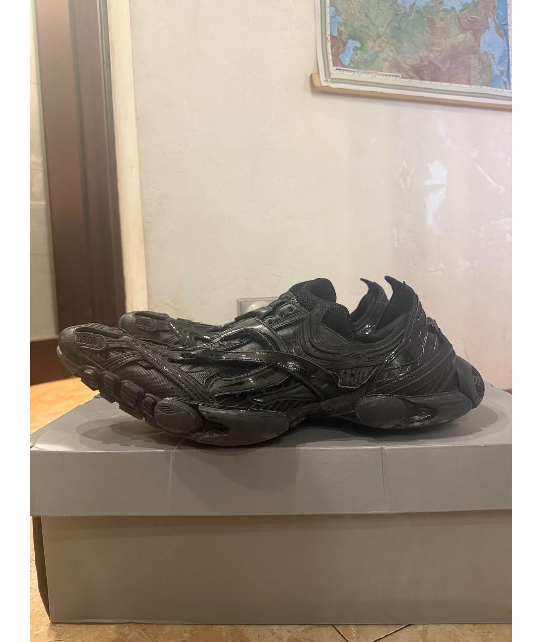 BALENCIAGA Черные текстильные низкие кроссовки / кеды, фото 5