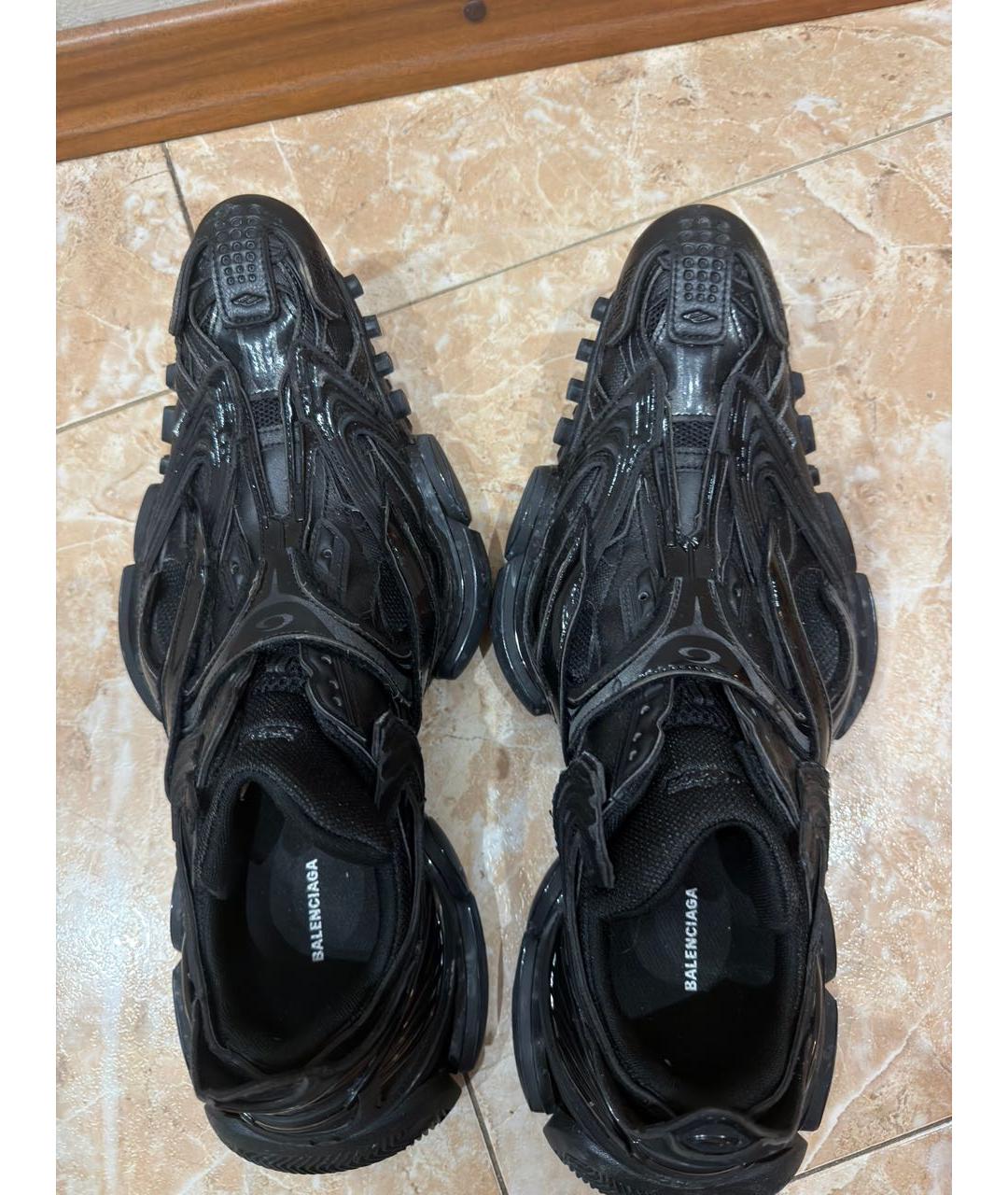 BALENCIAGA Черные текстильные низкие кроссовки / кеды, фото 4