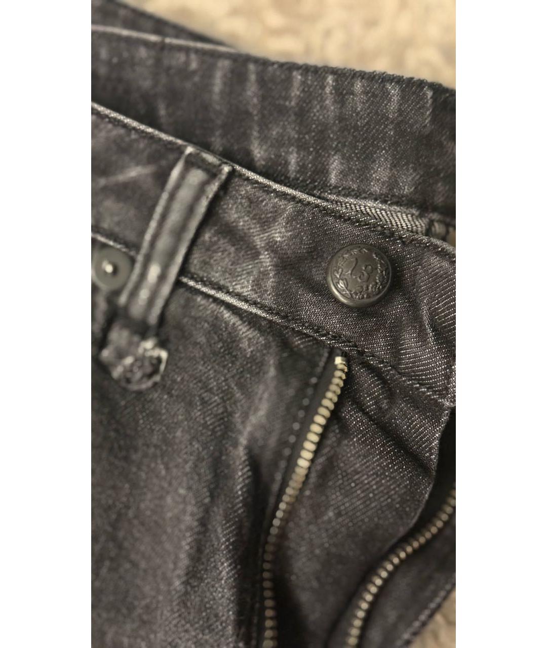 R13 Антрацитовые хлопковые джинсы слим, фото 4