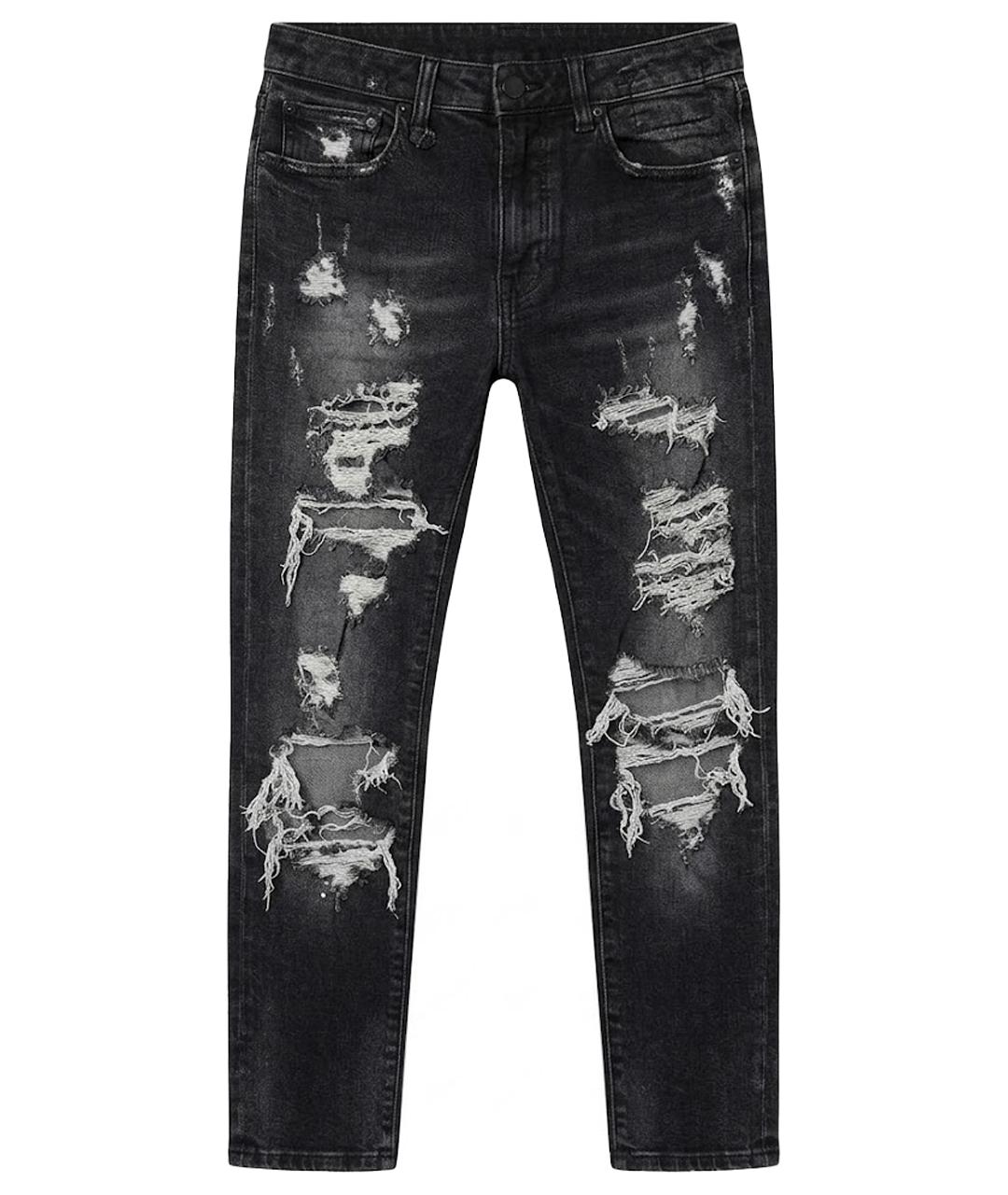 R13 Антрацитовые хлопковые джинсы слим, фото 1