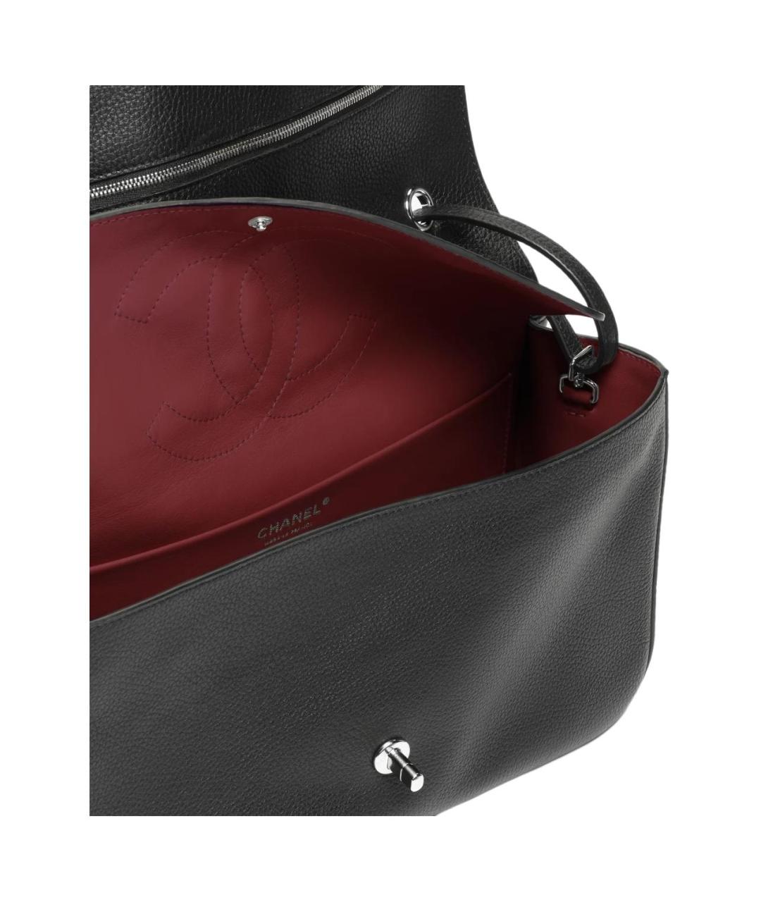 CHANEL Черная кожаная сумка через плечо, фото 4