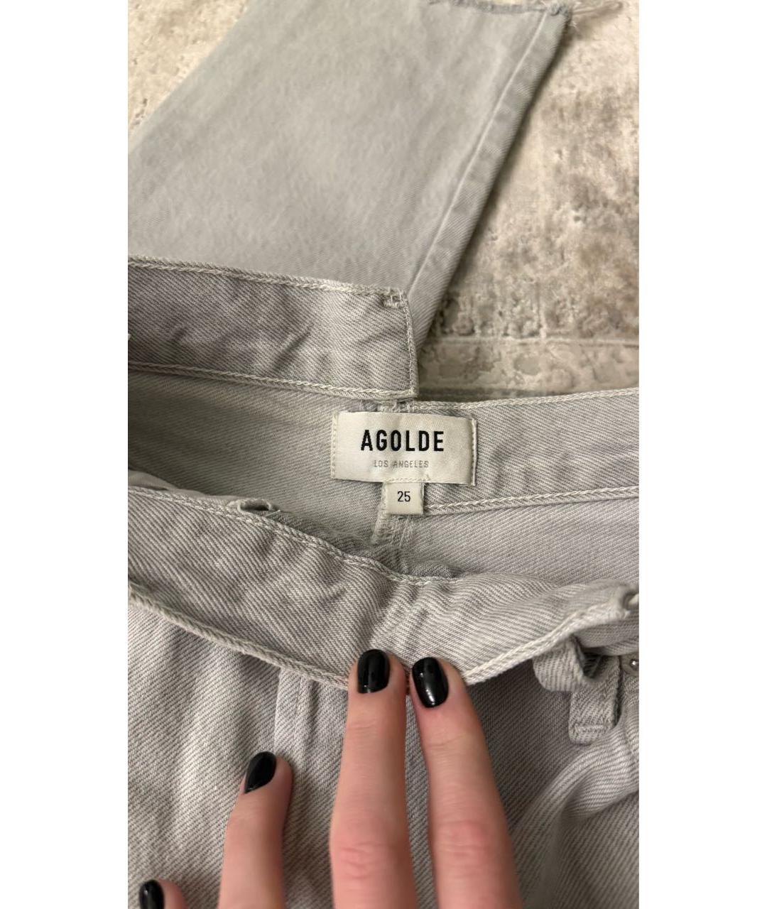 AGOLDE Серые хлопковые прямые джинсы, фото 3