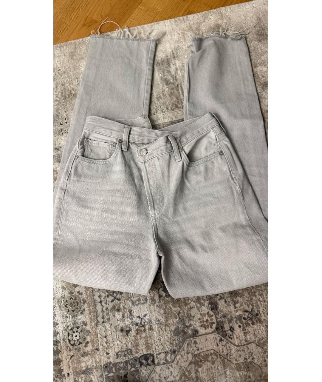 AGOLDE Серые хлопковые прямые джинсы, фото 5