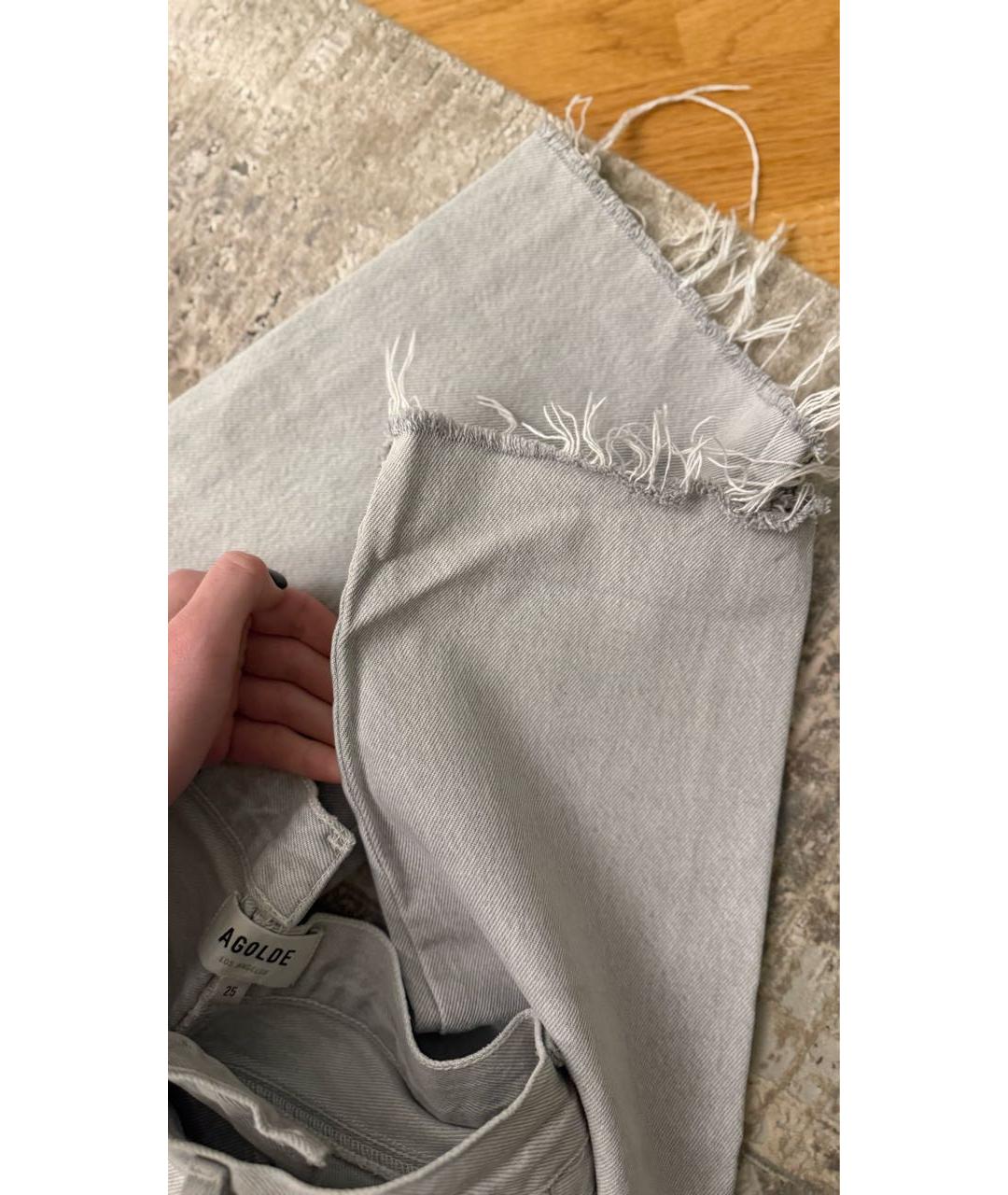 AGOLDE Серые хлопковые прямые джинсы, фото 6