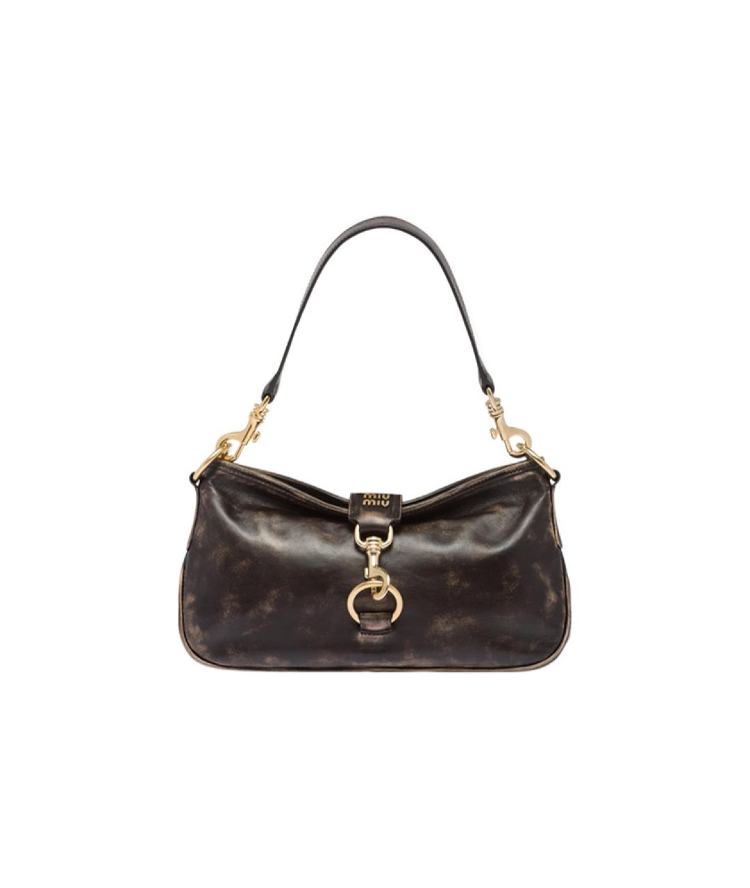 MIU MIU Коричневая кожаная сумка через плечо, фото 6
