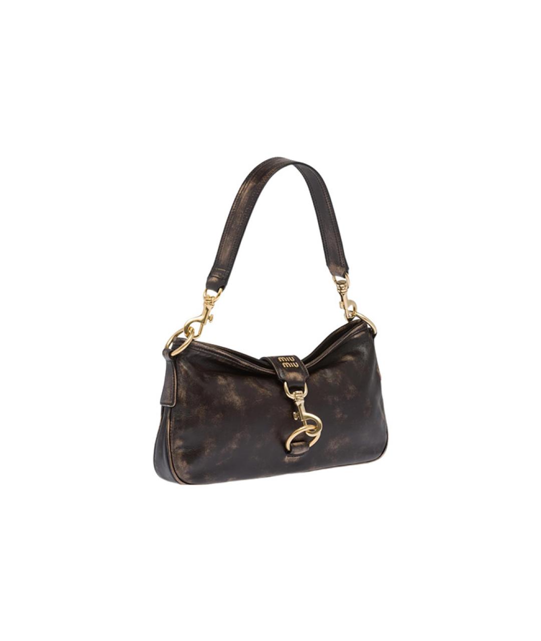 MIU MIU Коричневая кожаная сумка через плечо, фото 2