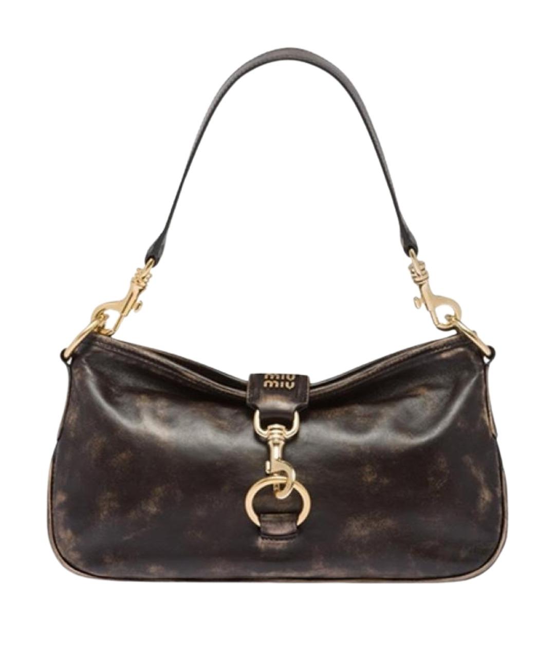 MIU MIU Коричневая кожаная сумка через плечо, фото 1
