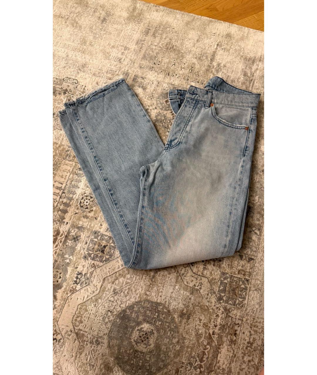 3X1 Голубые хлопковые прямые джинсы, фото 6