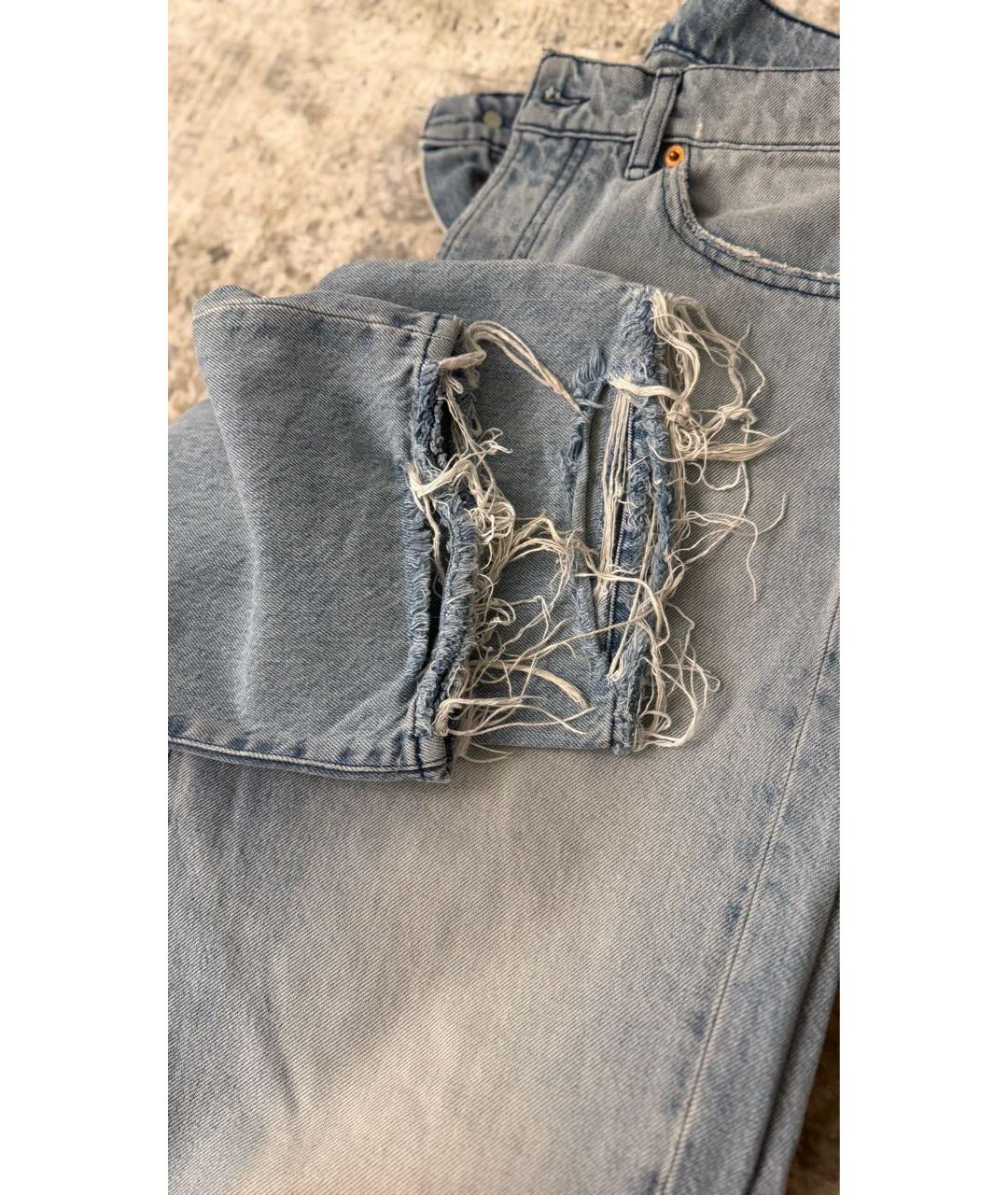 3X1 Голубые хлопковые прямые джинсы, фото 5