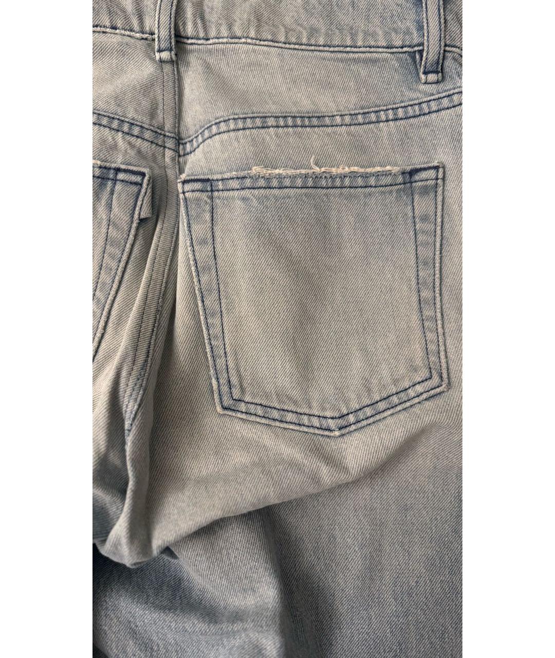 3X1 Голубые хлопковые прямые джинсы, фото 3