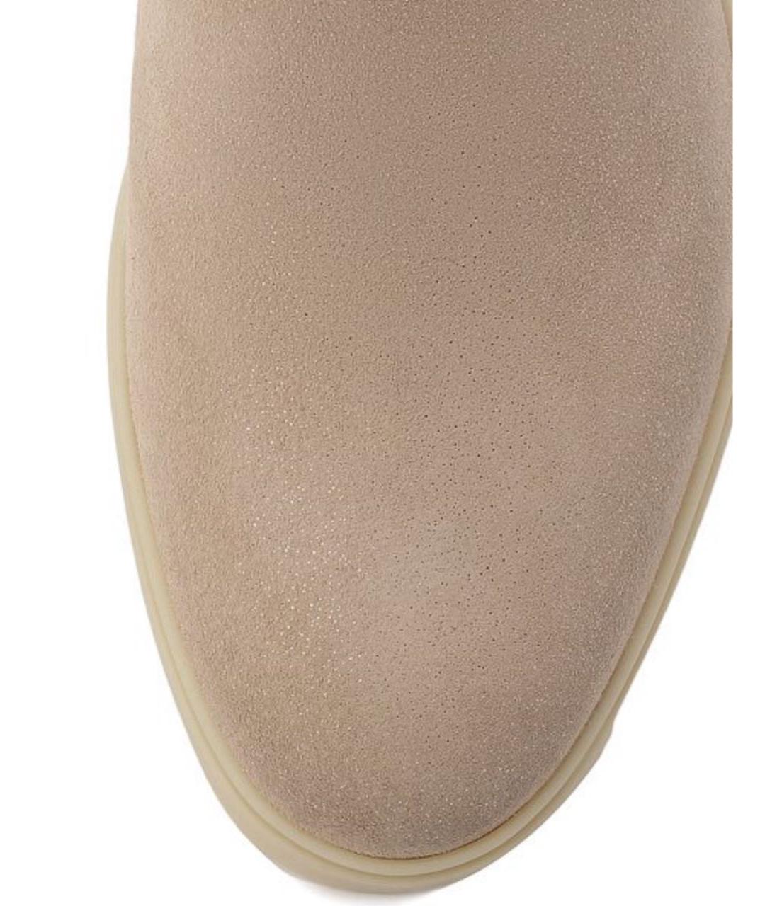 SANTONI Бежевые кожаные сапоги, фото 6