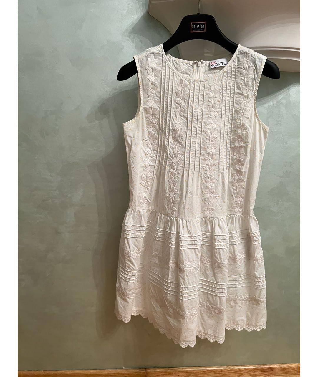 RED VALENTINO Белое хлопковое повседневное платье, фото 8