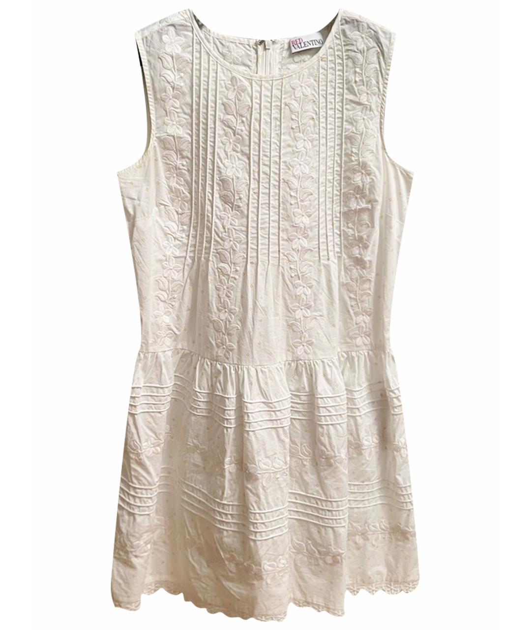 RED VALENTINO Белое хлопковое повседневное платье, фото 1