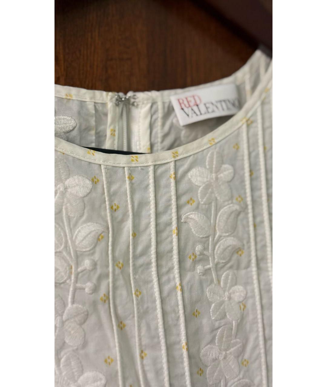 RED VALENTINO Белое хлопковое повседневное платье, фото 3