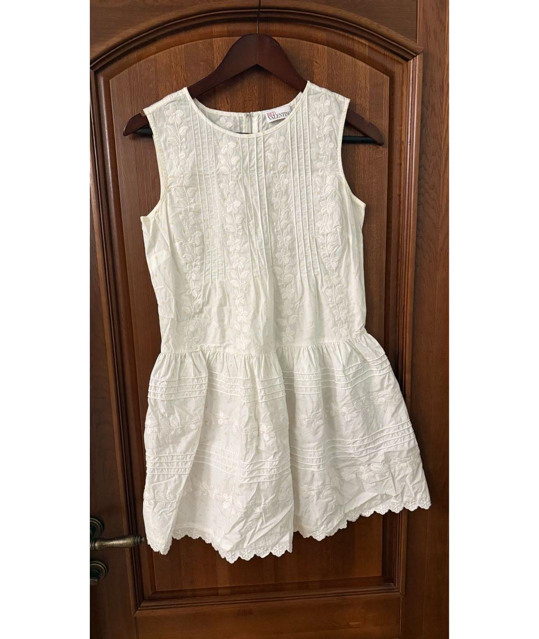 RED VALENTINO Белое хлопковое повседневное платье, фото 5