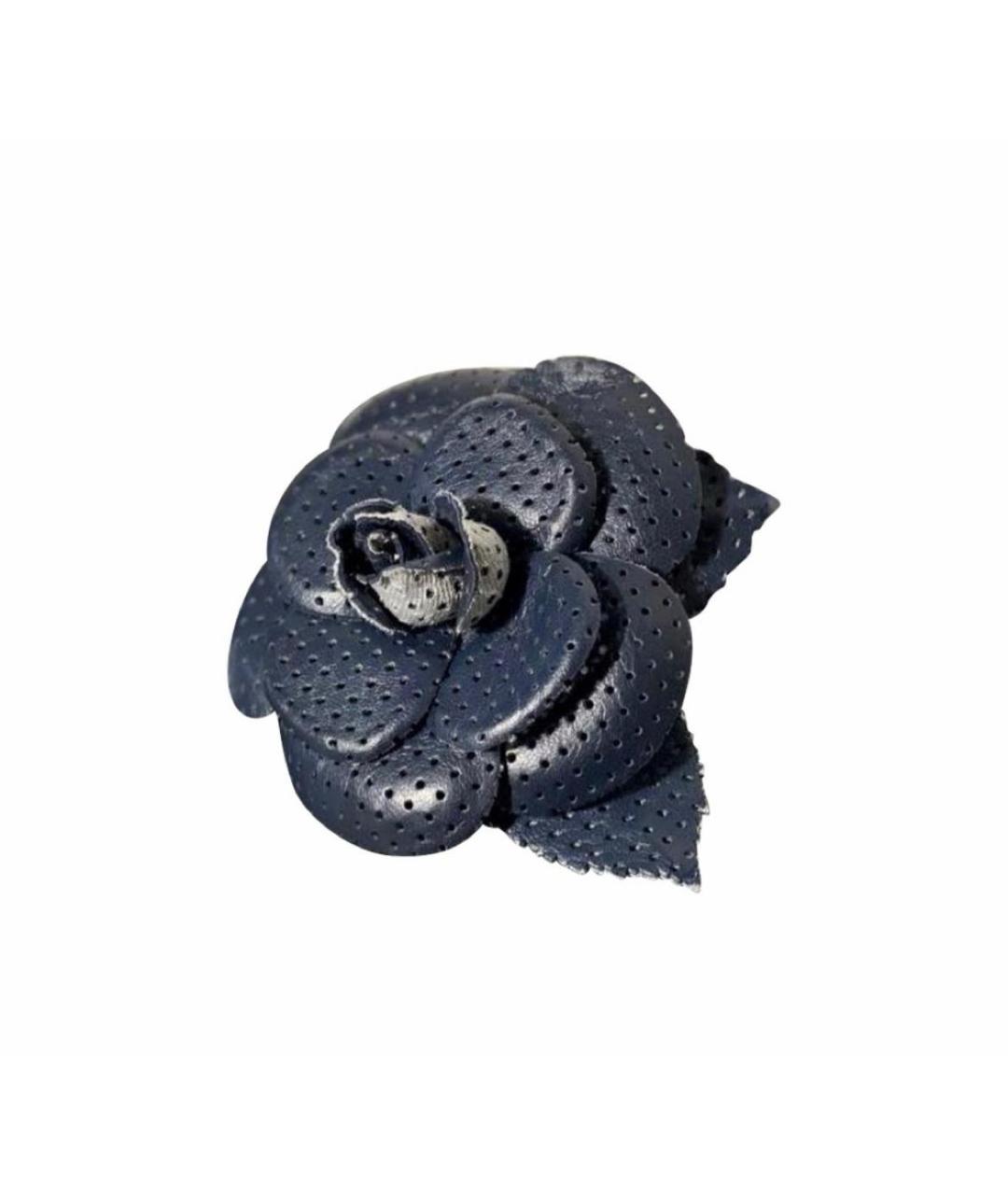 CHANEL Синяя кожаная булавка / брошь, фото 1