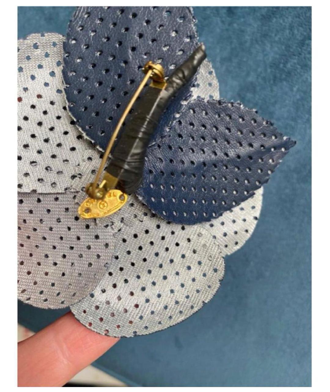 CHANEL Синяя кожаная булавка / брошь, фото 3