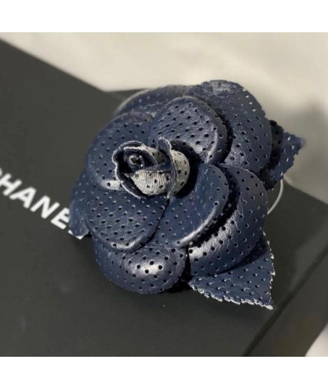 CHANEL Синяя кожаная булавка / брошь, фото 2