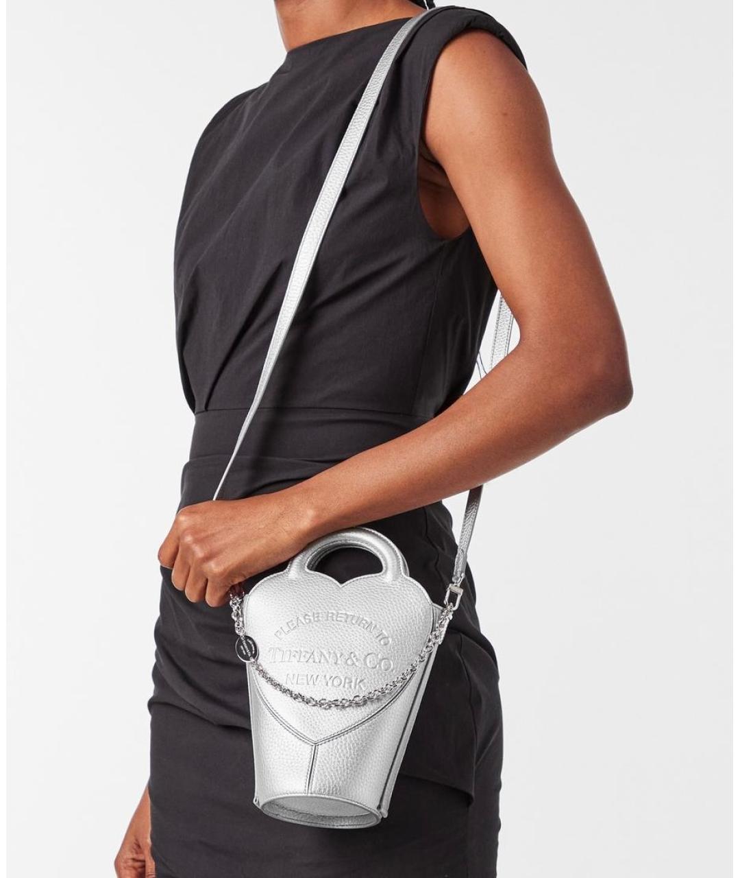 TIFFANY&CO Серебряная кожаная сумка через плечо, фото 3