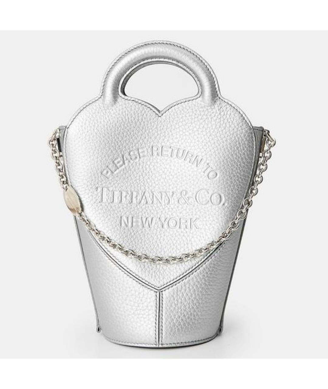 TIFFANY&CO Серебряная кожаная сумка через плечо, фото 6