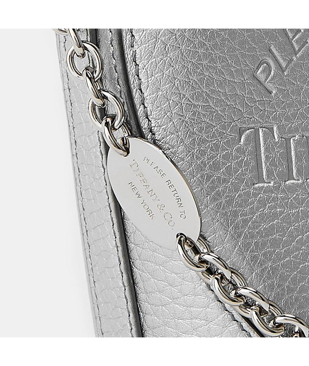 TIFFANY&CO Серебряная кожаная сумка через плечо, фото 5