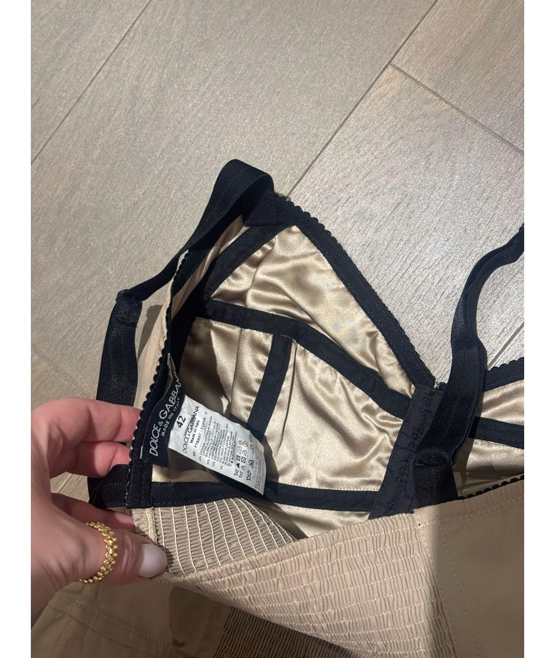 DOLCE&GABBANA Бежевый хлопковый корсет, фото 3