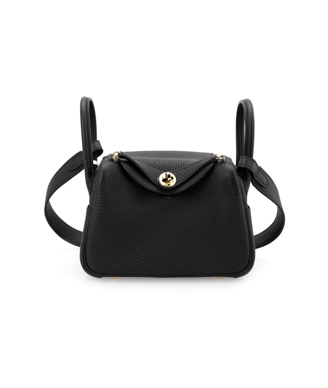 HERMES Черная кожаная сумка через плечо, фото 2