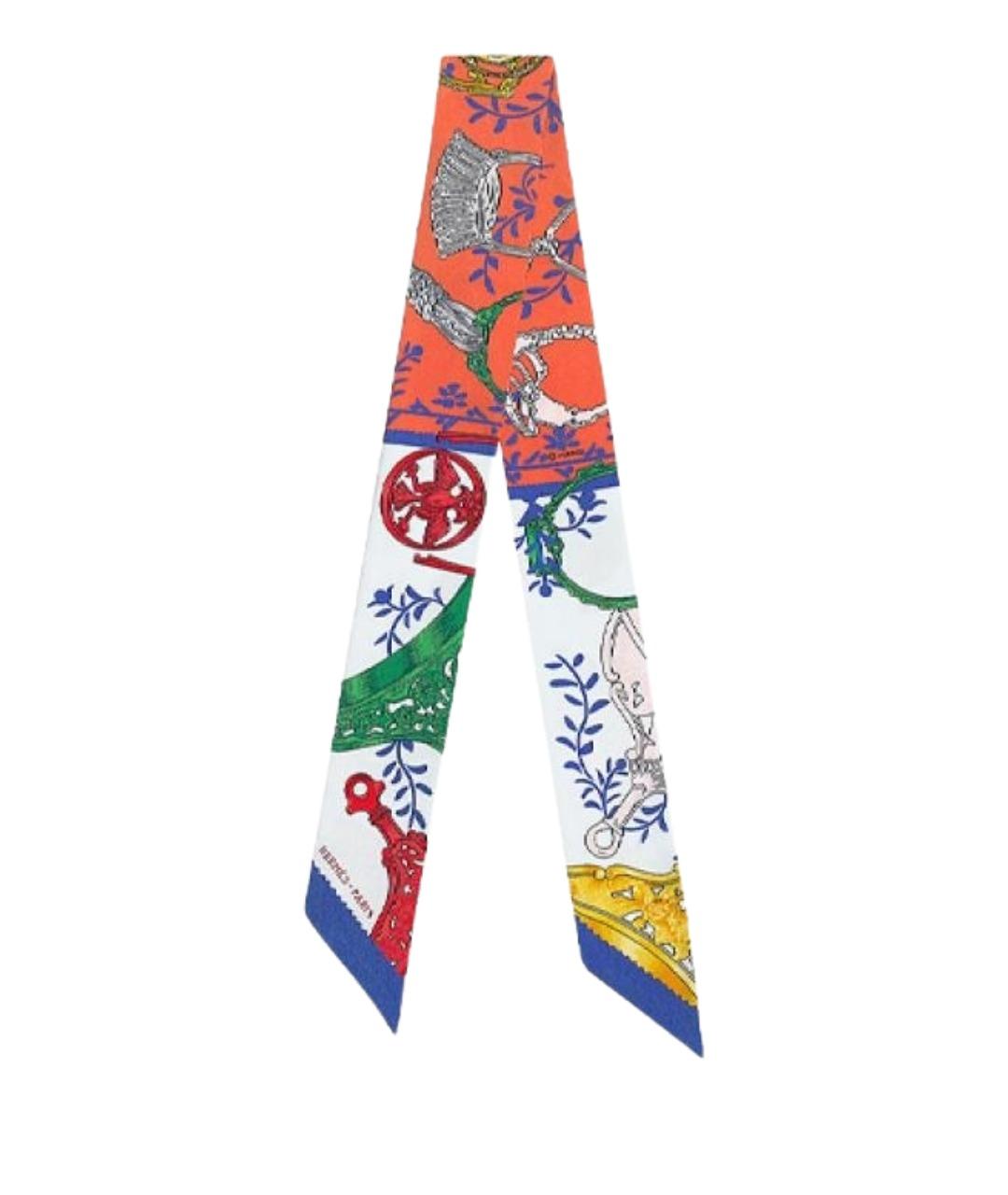 HERMES Мульти шелковый шарф, фото 1