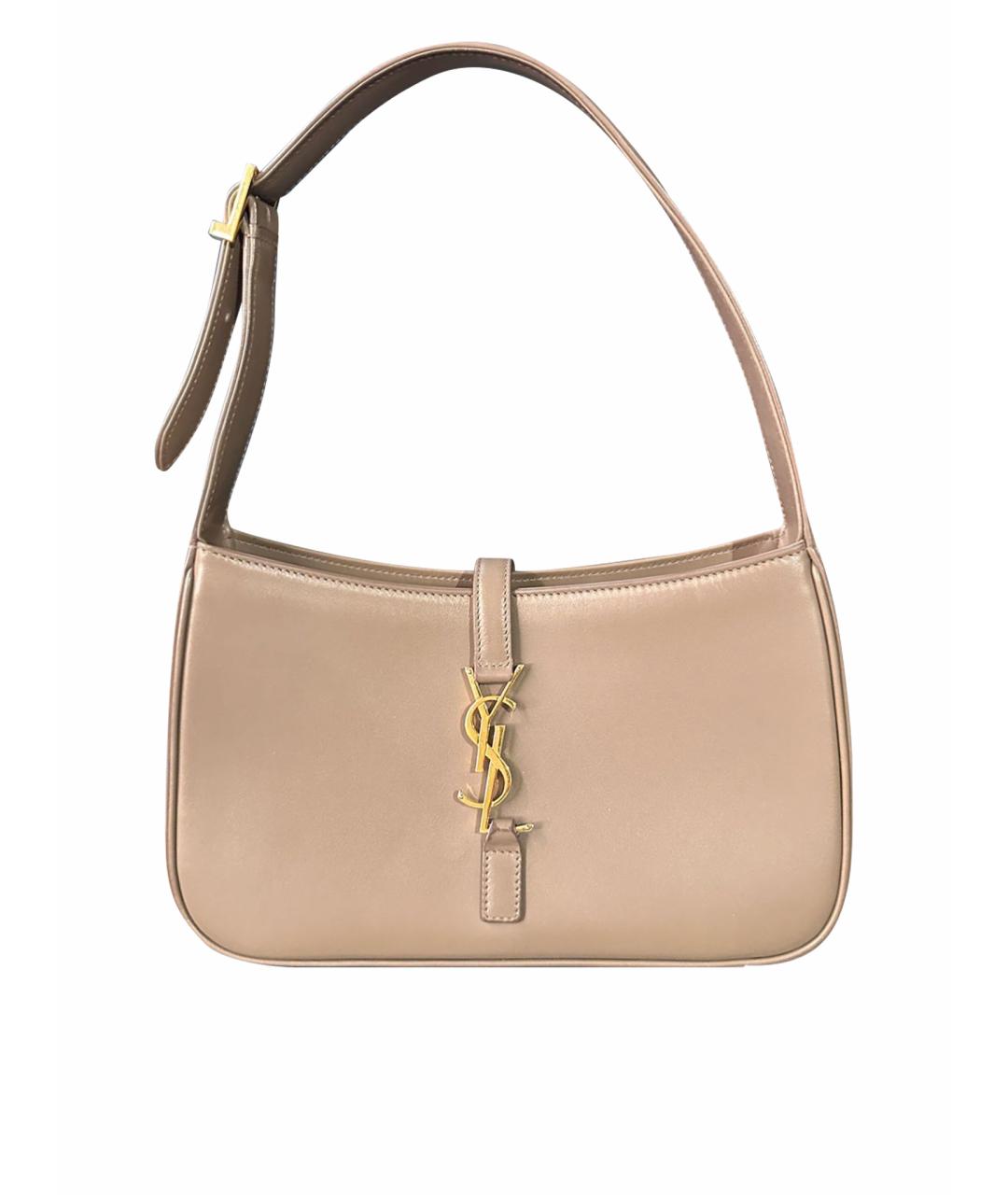 SAINT LAURENT Бежевая кожаная сумка через плечо, фото 1