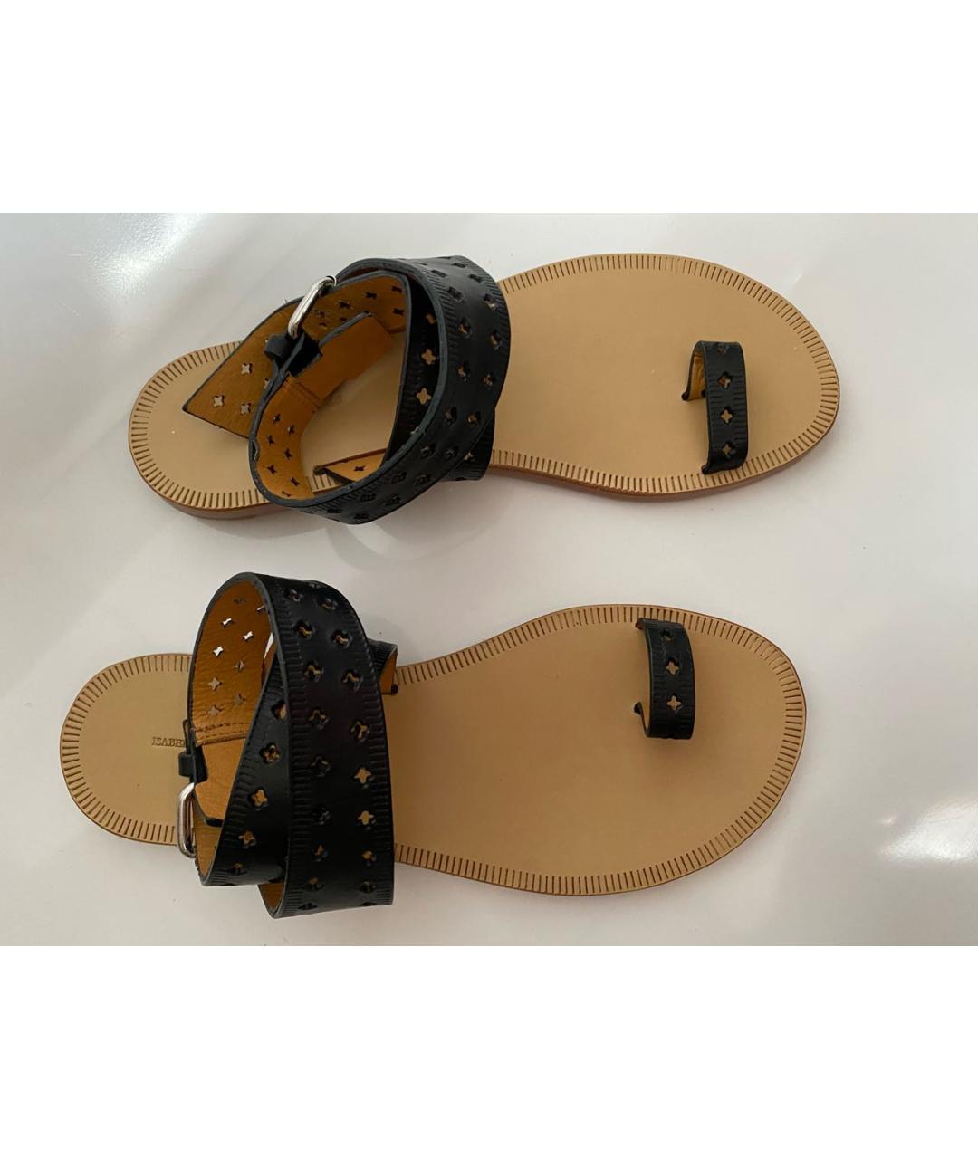 ISABEL MARANT Черные кожаные сандалии, фото 3