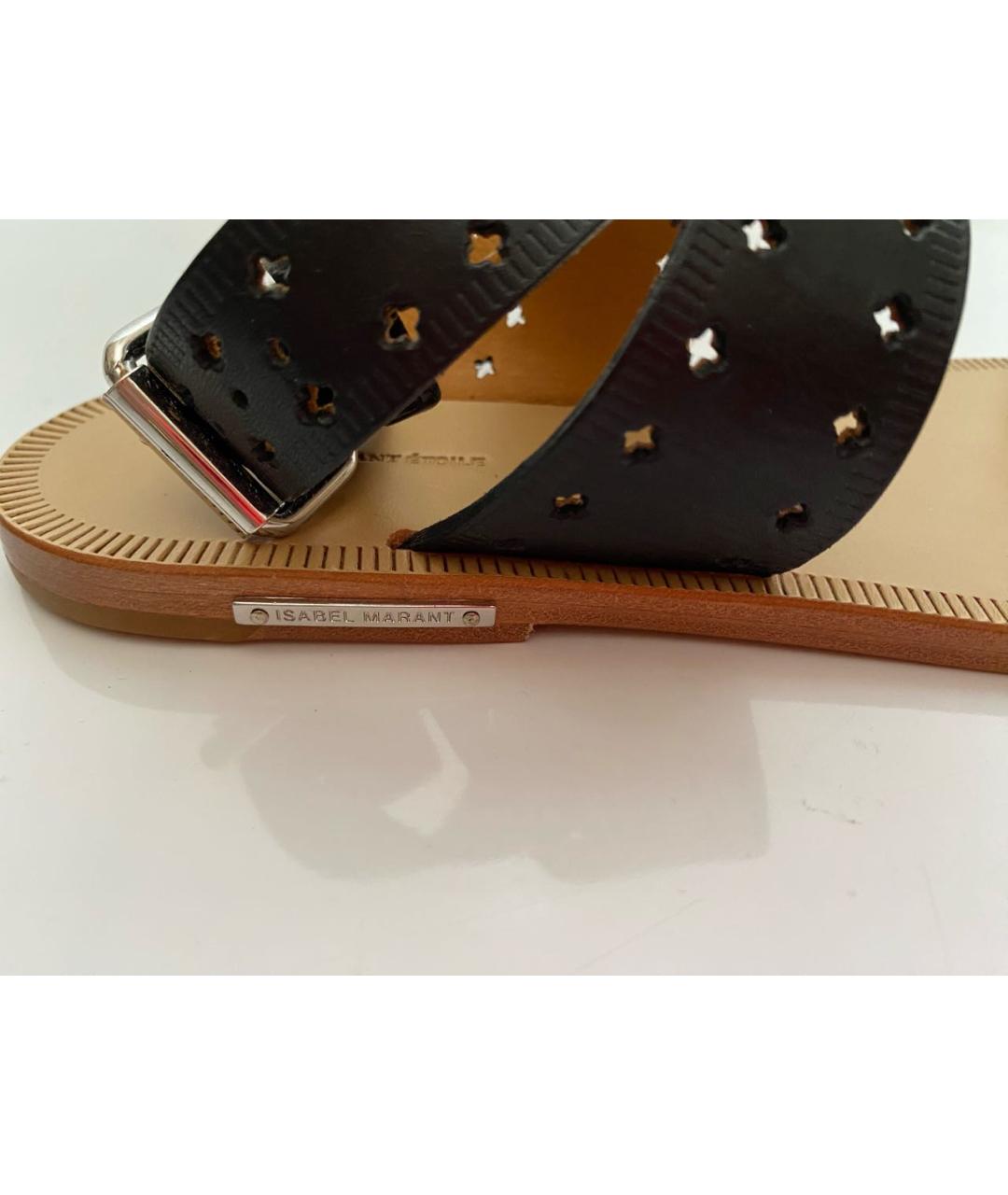 ISABEL MARANT Черные кожаные сандалии, фото 4