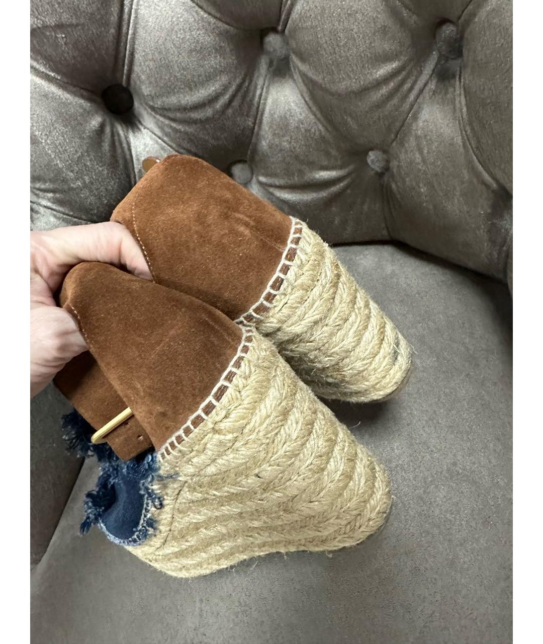 CHLOE Синие текстильные босоножки, фото 5