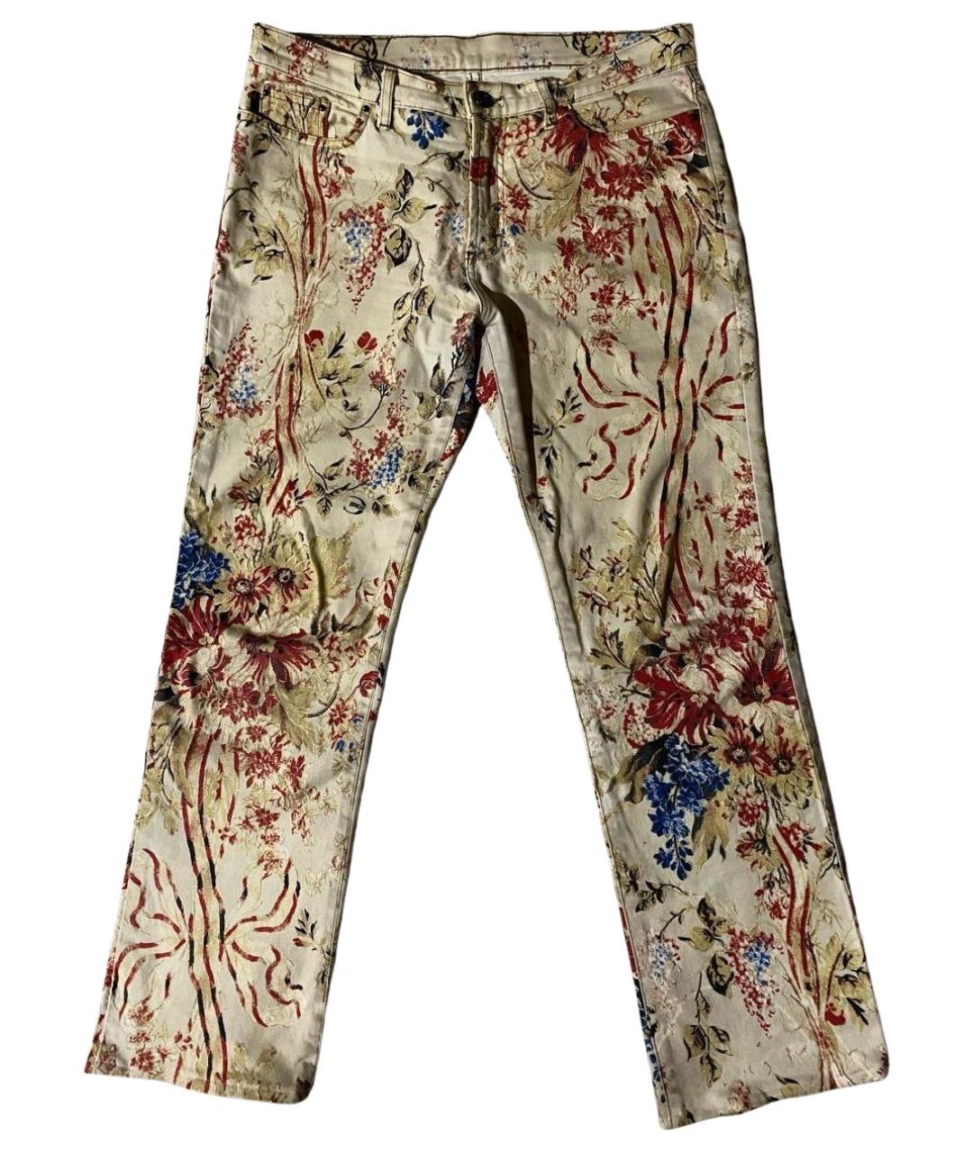 ROBERTO CAVALLI Мульти хлопковые прямые джинсы, фото 1